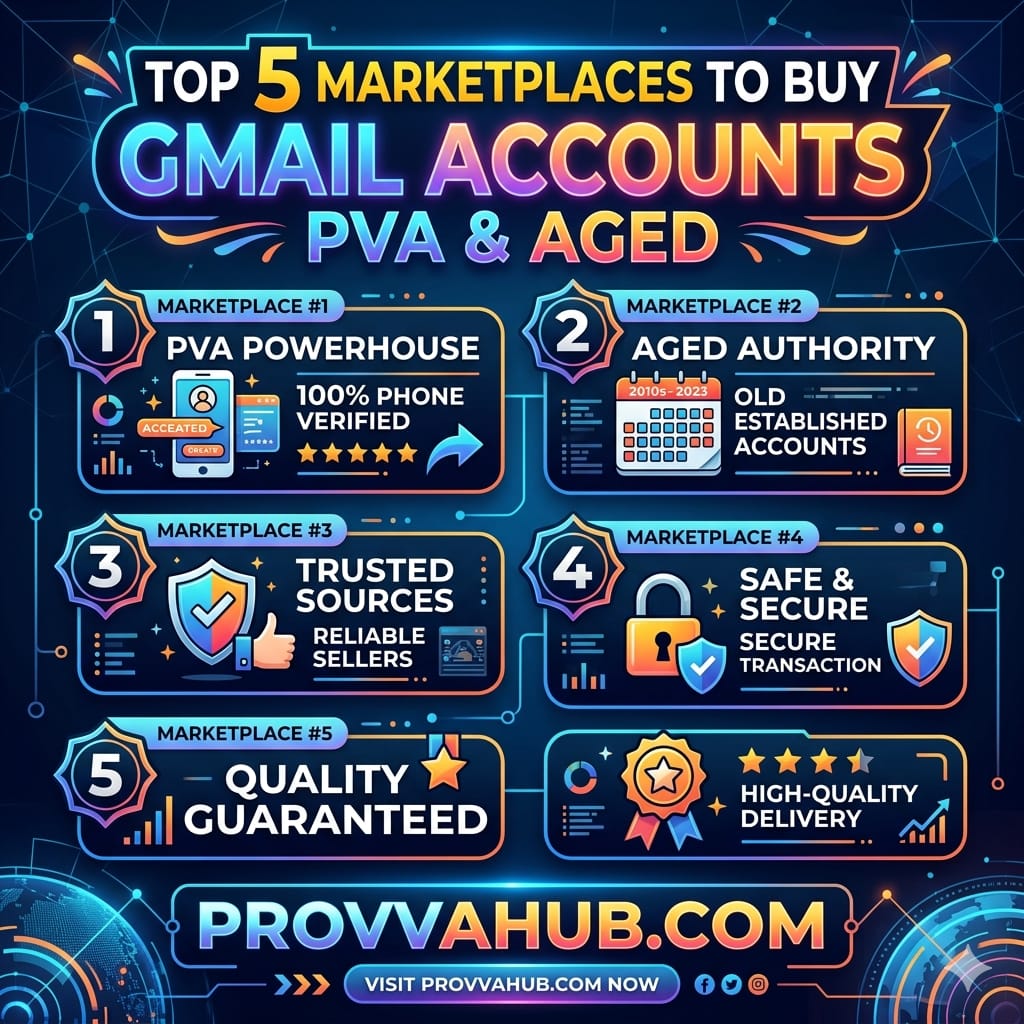 Top 5 Marketplaces to Buy Gmail Accounts PVA & Aged)